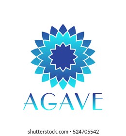 Agave, abstract blue logo template on white