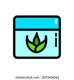 Aschenkte Aloe Vera einfaches Symbol. Bio-Kosmetik-Hydratation. Creme, Lotion oder Gel Tube. Das Logo der grünen Sukkulenten Blätter. Dornen in Scheiben. Vektorgrafik einzeln auf Weiß.