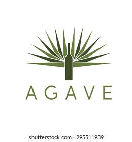 agave and bottle vector design template