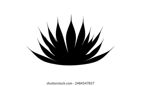 agave emblem, black isolated silhouette