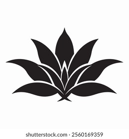 Agave flower silhouette vector icon illustration