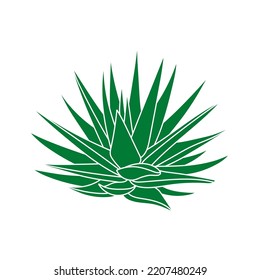 Agave Green Plant Flat Style Vector Stock Vector (Royalty Free ...