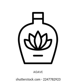 agave icon. Line Art Style Design Isolated On White Background