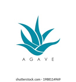 Agave leaves logo design vector.