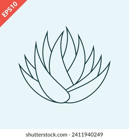 Agave plant design logo icon flat modern isolated vector illustration