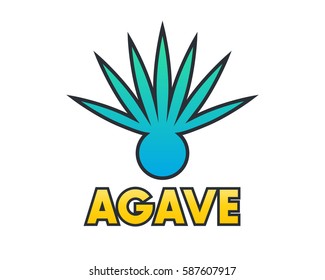 Agave plant element for logo design on white