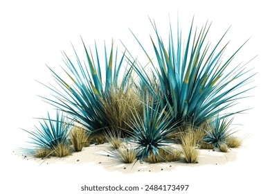 Agave plant isolated on white background.This has clipping path.