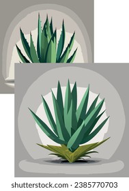 Vector agave vegetación vectorial 2 pieza