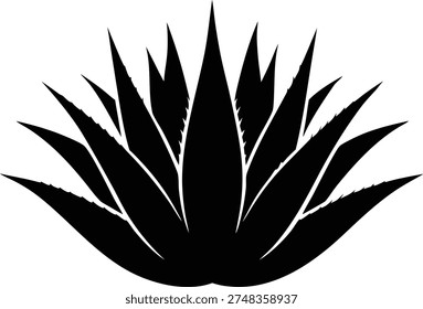 Agave plant silhouette vector icon logo illustration