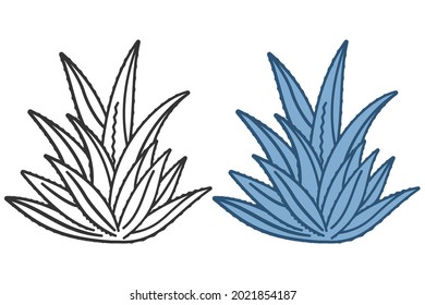 Agave plant vector cartoon illustration isolated on a white background.