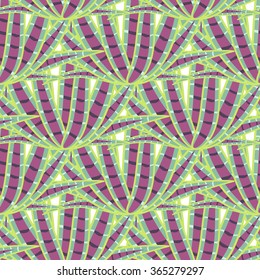 Agave succulent desert seamless pattern. Green and purple botany aloe vera plantation vector background.