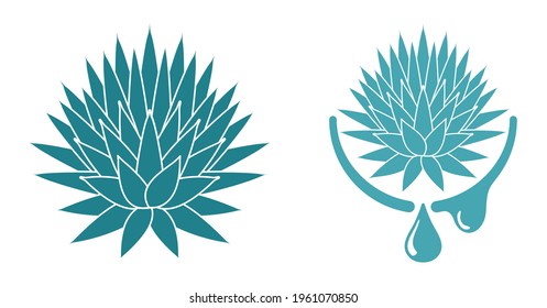 Agave Syrup icon - maguey nectar with sweetener properties, for culinary use. Flat vector emblem svg