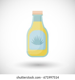 Agave syrup vector flat icon, Flat design superfood and healthy eating object with round shadow isolated on the white background, cute vector illustration with reflections