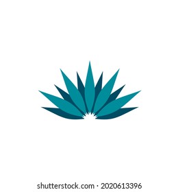 Icono de vector Agave. Símbolo plano de la planta,símbolo de la hoja, signo de vector aislado sobre fondo blanco.  ilustración para diseño gráfico y web. Silueta vectorial de la planta Agave. Ilustración de agave azul 