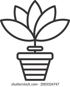 Agave Vector Line Icon Design
