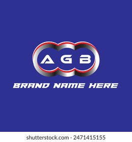 AGB letter logo vector unique attractive creative modern initial design white color on blue color background AGB letter logo icon design
