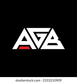 AGB triangle letter logo design with triangle shape. AGB triangle logo design monogram. AGB triangle vector logo template with red color. AGB triangular logo Simple, Elegant, and Luxurious design.