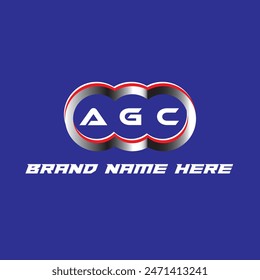 AGC letter logo vector unique attractive creative modern initial design white color on blue color background AGC letter logo icon design

