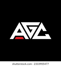 AGC triangle letter logo design with triangle shape. AGC triangle logo design monogram. AGC triangle vector logo template with red color. AGC triangular logo Simple, Elegant, and Luxurious design.