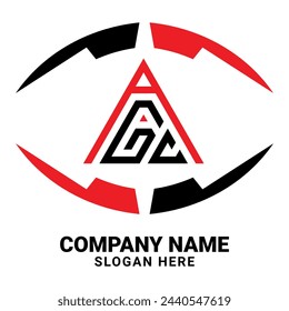 AGC triangle letter logo design with triangle shape. AGC triangle logo design monogram. AGC triangle vector logo template with red color. AGC triangular logo Simple,