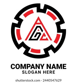 AGC triangle letter logo design with triangle shape. AGC triangle logo design monogram. AGC triangle vector logo template with red color. AGC triangular logo Simple,
