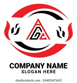 AGC triangle letter logo design with triangle shape. AGC triangle logo design monogram. AGC triangle vector logo template with red color. AGC triangular logo Simple,