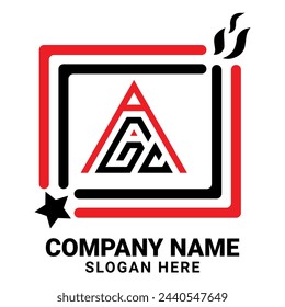 AGC triangle letter logo design with triangle shape. AGC triangle logo design monogram. AGC triangle vector logo template with red color. AGC triangular logo Simple,