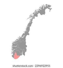 Agder county map, administrative region of Norway. Vector illustration.