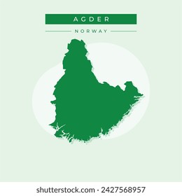 Agder county map, administrative region of Norway. Vector illustration.