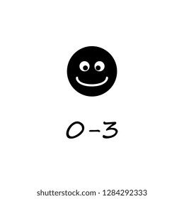 Age 0-3 icon. Simple glyph vector of universal set icons for UI and UX, website or mobile application