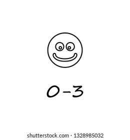 Age 0-3 icon. Simple thin line, outline vector of universal icons for UI and UX, website or mobile application