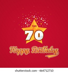 Age 70 Greeting Card Template, Colorful Happy Birthday Design