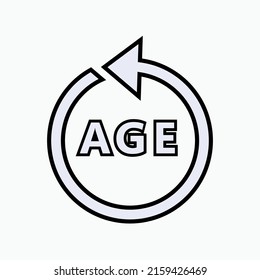 Age Arrow Circle Icon. Aged Symbol - Vector. 