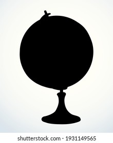 Age atlas explore sea data teach orbit ball tool view white paper text space backdrop. Outline black hand drawn office object emblem banner concept design ancient art cartoon contour line web style