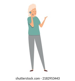 Age call talk icon cartoon vector. Happy elder. Social video