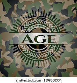 Age camouflaged emblem. Vector Illustration. Detailed.