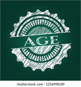Age chalk emblem written on a blackboard
