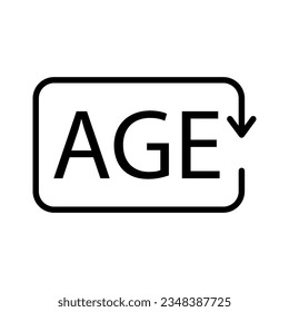 AGE circular arrow icon. Rectangle arrow AGE. Vector illustration. EPS 10.