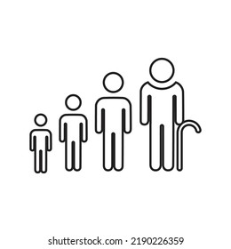 Edad, muerte, icono de la línea de generación. vector de contorno.