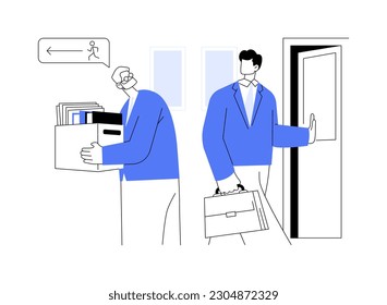 Age discrimination at a workplace abstract concept vector illustration. Young and adult employees at work, ageism idea, human resources, headhunting agency, pursue career abstract metaphor.