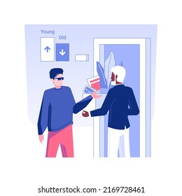 Age Discrimination At A Workplace Isolated Concept Vector Illustration. Young And Adult Employees At Work, Ageism Idea, Human Resources, Headhunting Agency, Pursue Career Vector Concept.