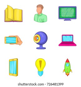 Age of globalization icons set. Cartoon set of 9 age of globalization vector icons for web isolated on white background