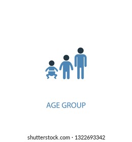 Age Group Concept 2 Colored Icon. Simple Blue Element Illustration. Age Group Concept Symbol Design. Can Be Used For Web And Mobile UI/UX