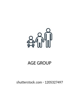 Age Group Concept Line Icon. Simple Element Illustration. Age Group  Concept Outline Symbol Design. Can Be Used For Web And Mobile UI/UX