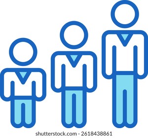 Age Group Icon Blue Vector Illustration