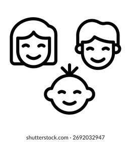 Ilustración vectorial de estilo de línea de icono de grupo de Edad