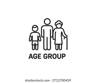 Ilustración de diseño de Vector de icono de grupo de Edad