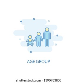 Age group line concept. Simple line icon, colored illustration. Age group symbol flat design. Can be used for UI/UX