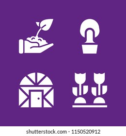 age icon. 4 age set with growth and farming and gardening vector icons for web and mobile app