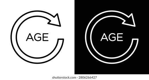 Age icon line art vector..